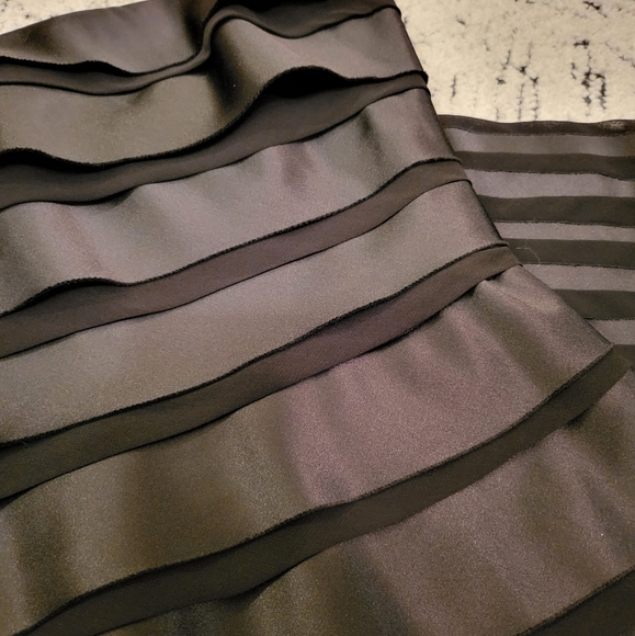 WHBM Black Satin and Chiffon Cocktail Dress - Picture 6 of 7